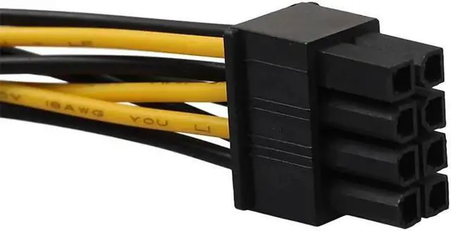 Alt view image 3 of 6 - Aomoproing 18cm 8 Pin(6+2) PCIE to Dual 4pin Molex Connector Graphics Card Power Cable Cord