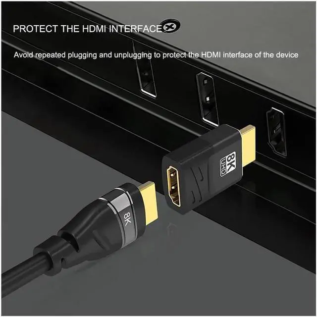 Alt view image 3 of 7 - 8K HDMI Male to Female Adapter HD HDMI Adapter Connected to TV Monitor Supports 8K Video Audio Output