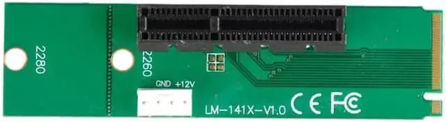 Alt view image 5 of 6 - NGFF M2 to PCI-e 4x Slot Riser Card M Key M.2 Port to PCI Express Adapter Converter Riser Cards Support any Operating System