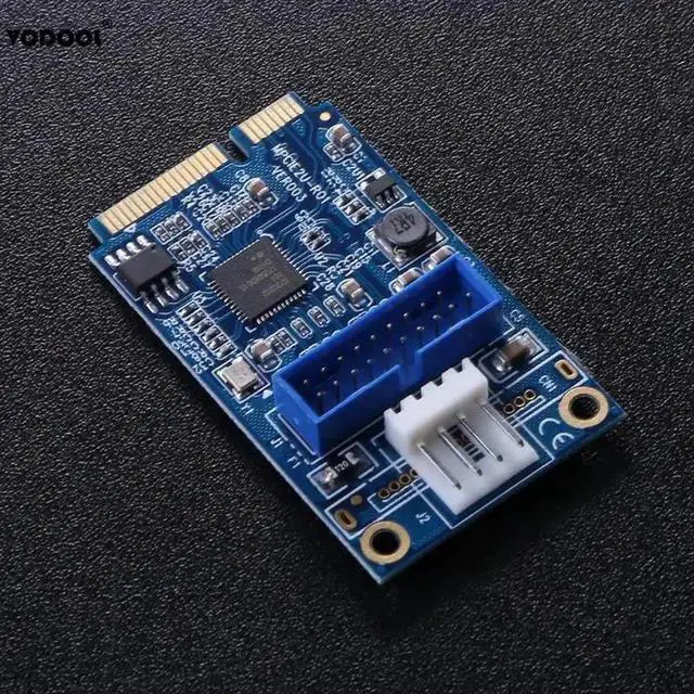 Alt view image 4 of 6 - Mini PCI-E To USB 3.0 19Pin Header 2 Port Expansion Card Computer PC Components PCI Express USB3.0 Converter Card Adapter
