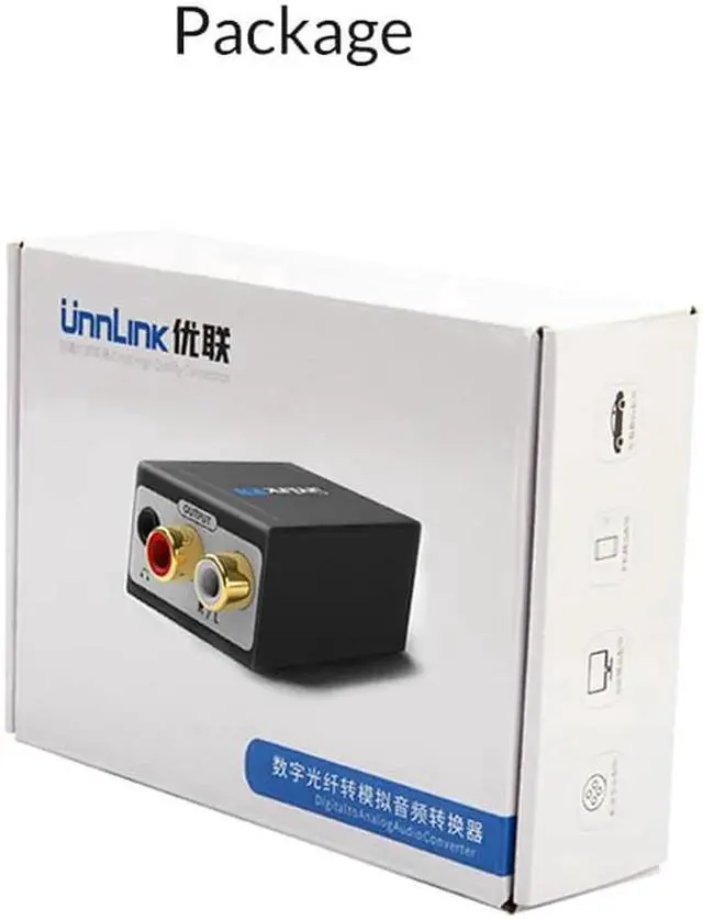 Alt view image 5 of 6 - Unnlink Digital to Analog Audio Adapter 192KHz 24Bit DAC SPDIF Optical Toslink Coaxial to R/L RCA 3.5 Jack for PS4 LED TV mi Box
