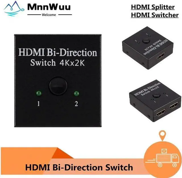 Main image of HDMI-compatible Splitter 4K Switch KVM Bi-Direction 1x2/2x1 HDMI-compatible Switcher 2 in1 Out for PS4/3 TV Box Switcher Adapter