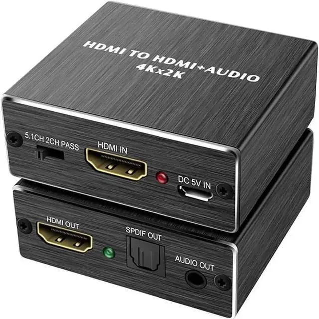 Main image of HDMI-compatible Audio Extractor 4K@30Hz HDMI-compatible to HDMI-compatible+Optical Toslink SPDIF+3.5mm AUX Audio out Splitter