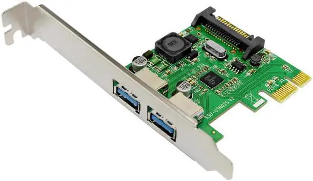 Alt view image 5 of 6 - Super Speed USB 3.0 PCI-E 2 Port PCI Express Expansion Card Adapter SATA Power Connector NEC720202 Chip for Desktops PC Computer