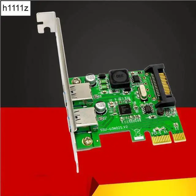 Main image of Super Speed USB 3.0 PCI-E 2 Port PCI Express Expansion Card Adapter SATA Power Connector NEC720202 Chip for Desktops PC Computer