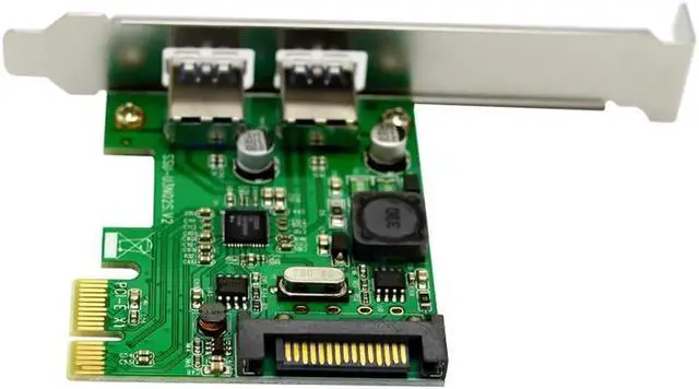 Alt view image 3 of 6 - Super Speed USB 3.0 PCI-E 2 Port PCI Express Expansion Card Adapter SATA Power Connector NEC720202 Chip for Desktops PC Computer