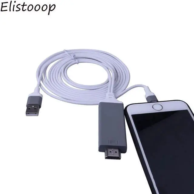 Alt view image 2 of 3 - Lightning to HDMI Digital Cable 1080P HDTV TV Adapter Smart Converter HDMI Cable for Apple iPhone 7 6 6S Plus ipad