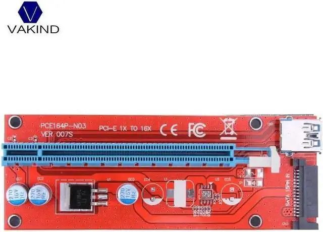 Alt view image 3 of 6 - 007S PCI-E PCIE PCI Express 1X To 16X Riser Card Adapter SATA 15pin Port With USB3.0 Cable 60cm For BTC Miner Mining