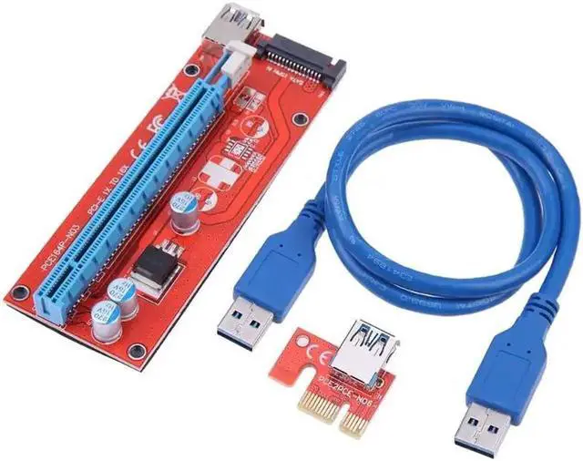Main image of 007S PCI-E PCIE PCI Express 1X To 16X Riser Card Adapter SATA 15pin Port With USB3.0 Cable 60cm For BTC Miner Mining