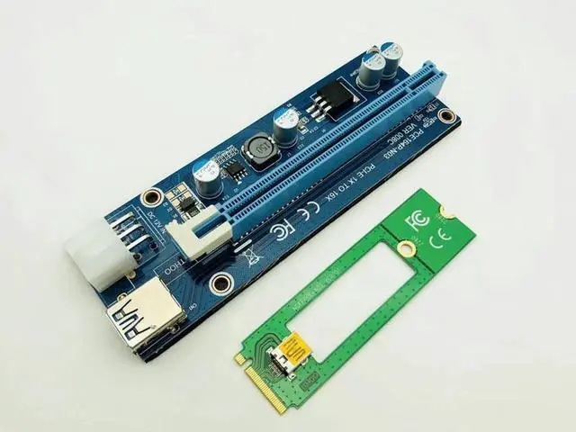 Alt view image 5 of 5 - USB 3.0 Rise Mini PCI-E to PCIe PCI-E PCI Express 1x to 16x Riser Card Raiser SATA 6Pin Power for BTC Antminer Miner Mining