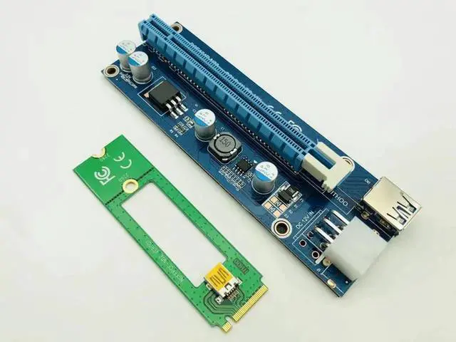 Alt view image 2 of 5 - USB 3.0 Rise Mini PCI-E to PCIe PCI-E PCI Express 1x to 16x Riser Card Raiser SATA 6Pin Power for BTC Antminer Miner Mining