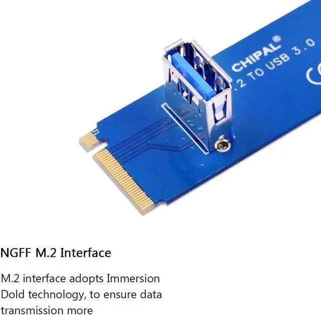 Alt view image 2 of 6 - NGFF M.2 to USB 3.0 Transfer Card M2 M Key to USB3.0 Adapter for PCI E 1x to 16x Riser Card For Bitcoin Litecoin Miner