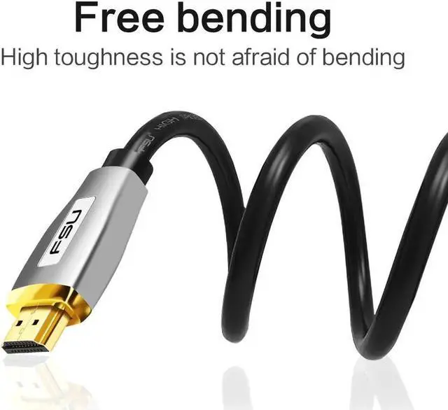Alt view image 3 of 6 - 3D 4K Ethernet HDMI to HDMI cable Connector 1m 2m 3m HDMI 2.0 cable 1080P Metal head Adapter for PC HDTV Projector computer