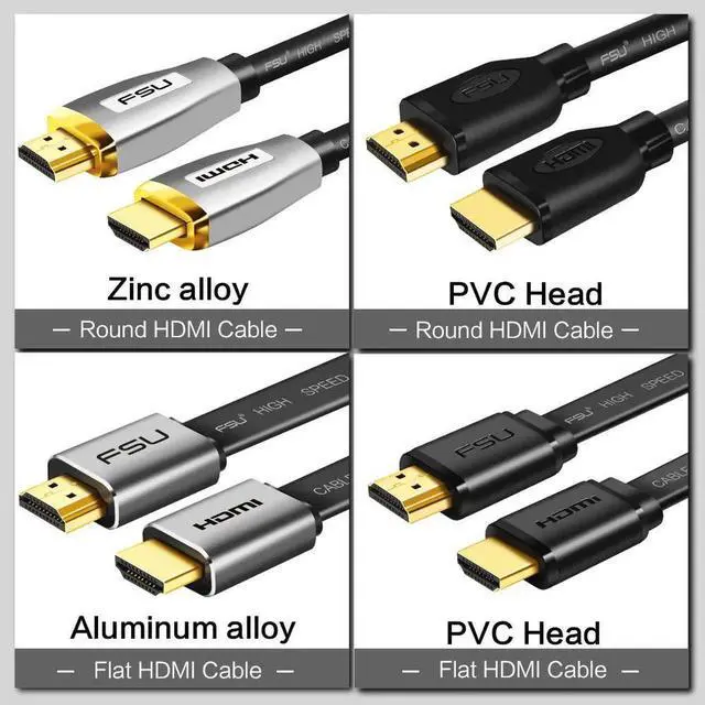 Alt view image 6 of 6 - 3D 4K Ethernet HDMI to HDMI cable Connector 1m 2m 3m HDMI 2.0 cable 1080P Metal head Adapter for PC HDTV Projector computer