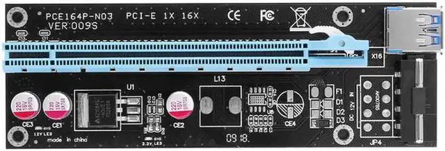 Alt view image 2 of 5 - USB 3.0 Mining PCI Express GPU 1X to 16X PCI-E Extender Riser Card Adapter PCI-E 1X Riser Board SATA 15Pin-6Pin Power Cord