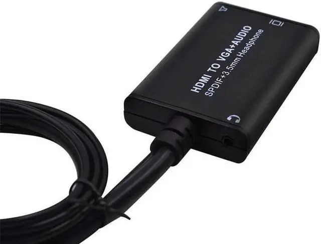 Alt view image 5 of 5 - HDMI to VGA Converter Adapter 3.5mm Audio SPDIF Output HDMI Audio Extractor 1080P Optic Sound Separator with USB Power Cable