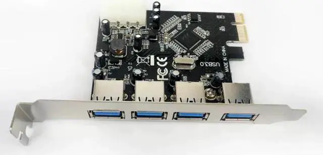 Alt view image 2 of 3 - 4 Port 5Gbps Superspeed USB 3.0 PCI E PCI Express Card Adapter for XP Vista Win7
