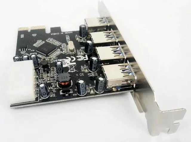 Main image of 4 Port 5Gbps Superspeed USB 3.0 PCI E PCI Express Card Adapter for XP Vista Win7