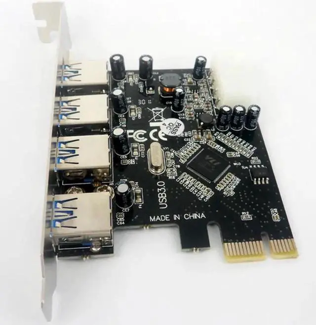 Alt view image 3 of 3 - 4 Port 5Gbps Superspeed USB 3.0 PCI E PCI Express Card Adapter for XP Vista Win7