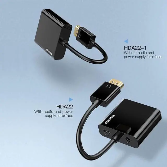 Alt view image 5 of 6 - HDMI to VGA Cable HDMI VGA Adapter 1080P Digital HDMI Male to VGA Female Converter Splitter For Laptop PS4 Chromebook TV