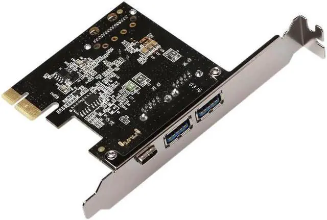 Alt view image 3 of 4 - PCIEU3A2CS USB 3.1 GEN 1(5Gbps)Type-C + 2 USB 3.0 Type-A PCI-e Express Card Desktop PCI Express Add On Card Adapter,Power by SATA