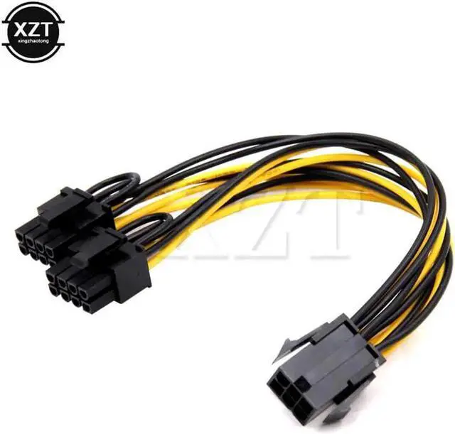 Main image of 1pc Molex 6-pin PCI Express to 2 x PCIe 8 (6+2) pin PCI-e GPU VGA Splitter Hub Power Cable Motherboard Graphics