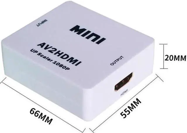 Alt view image 6 of 6 - RCA to HDMI 720P 1080P Up Scaler AV2HDMI Mini AV to HDMI Signal Converter Adapter for TV,VHS VCR,DVD Records,+USB Cable+Gift Box
