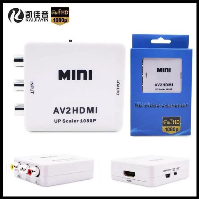 Main image of RCA to HDMI 720P 1080P Up Scaler AV2HDMI Mini AV to HDMI Signal Converter Adapter for TV,VHS VCR,DVD Records,+USB Cable+Gift Box