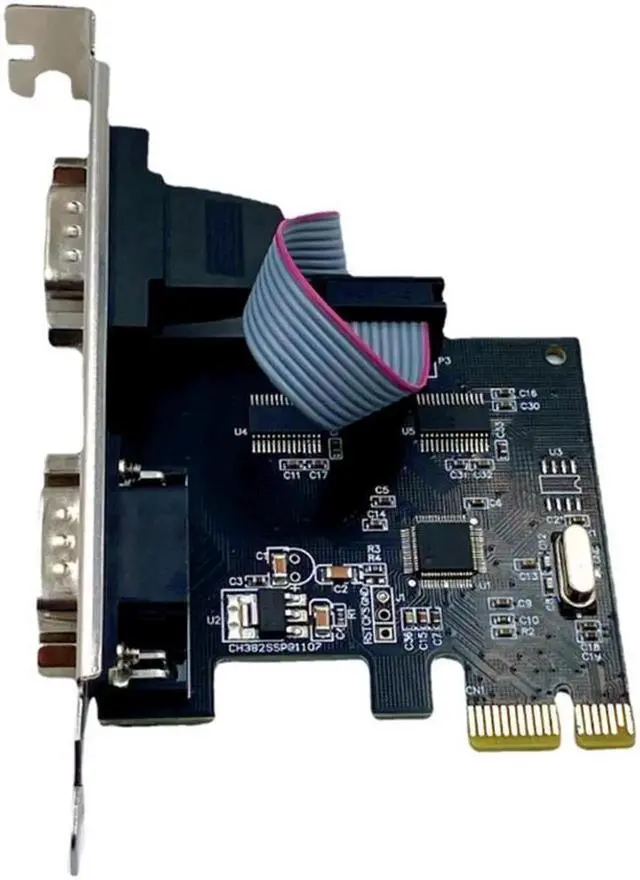 Alt view image 3 of 6 - 2 Port RS-232 RS232 DB9 Serial COM to PCI-E PCI Express Card Controller Adapter Converter w/ Full Profile Bracket,CH382L Chipset