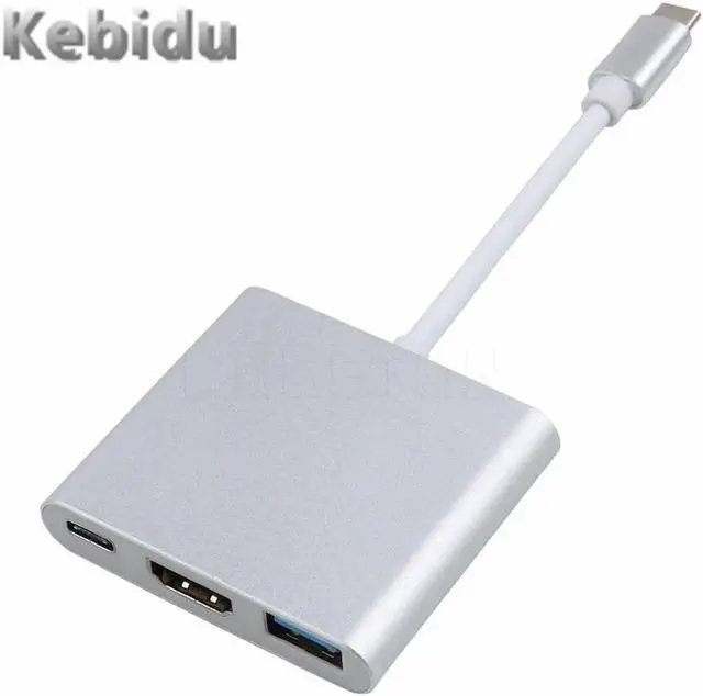 Alt view image 4 of 6 - USB Type-C to HDMI USB3.0+PD Charge Hub Type C video data Adapter USB-C Converter Male to Female for Mac Air TV Pro Pixel