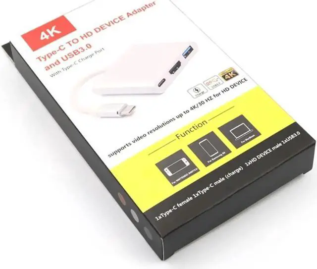 Alt view image 5 of 5 - Type-C to HDMI Adapter for Nintendo Switch Console to TV Video Digital 4K HD Converter Replacement Dock for Samsung Huawei