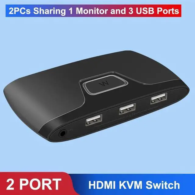 Main image of KVM Switch HDMI 2 Port 4K USB HDMI KVM Switch 2 IN 1 OUT Box for 2PC Sharing Printer Keyboard Mouse HDMI Switcher for PC Monitor