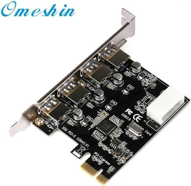 Alt view image 2 of 2 - PCI-E to USB 3.0 4-Port PCI Express Expansion Card 4Pin Power Supply Interface