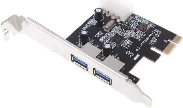 Alt view image 2 of 6 - USB 3.0 expansion card PCI-E PCI Express external 2 port 4-pin power connector Support Windows Vista / Server 2008 / Windows 7