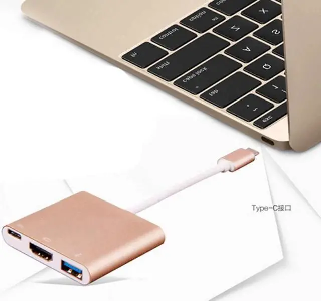 Alt view image 3 of 5 - USB Type C To HDMI USB 3.0 Charging Adapter Converter USB-C Hub Adapter for MacBook Pro Pixel Huawei Samsung TYPE-C TO HDMI