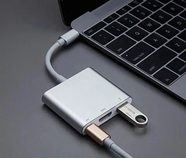 Alt view image 5 of 5 - USB Type C To HDMI USB 3.0 Charging Adapter Converter USB-C Hub Adapter for MacBook Pro Pixel Huawei Samsung TYPE-C TO HDMI
