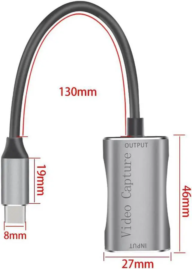 Alt view image 2 of 6 - HDMI-compatible 4K HD Audio Video Capture Card 1080P 60Hz Video Recording Live Steaming Capture Adapter for PS4/5 Xbox Switch