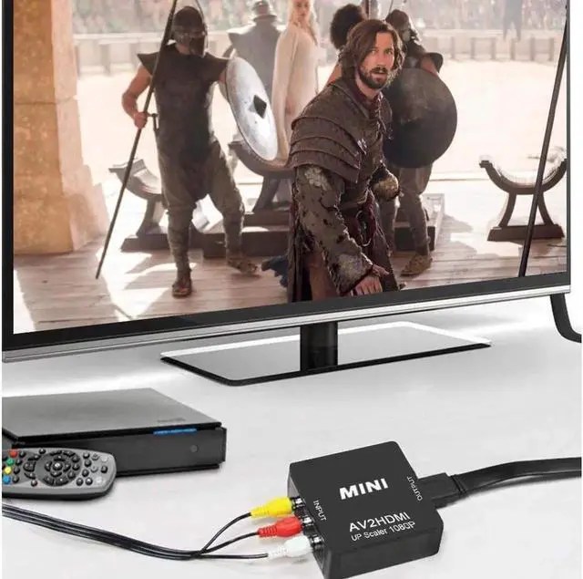 Alt view image 4 of 7 - RCA to HDMI Adapter, AV to HDMI Converter, 1080p to HDMI CVBS AV Composite Video Audio Adapter with USB Charge Cable for PC Laptop Mini Xbox PS2 PS3 TV STB VHS VCR Camera DVD (Black)