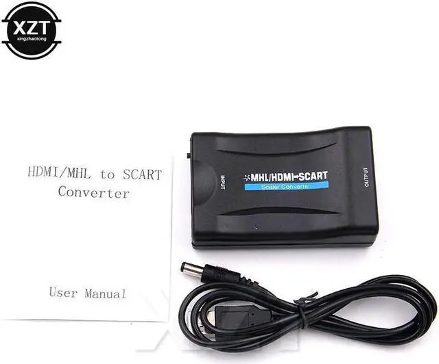 Alt view image 3 of 4 - 1PCS HD 1080P AV Signal Adapter Receiver HDMI to SCART Video Audio Upscale Converter TV DVD For Multimedia est