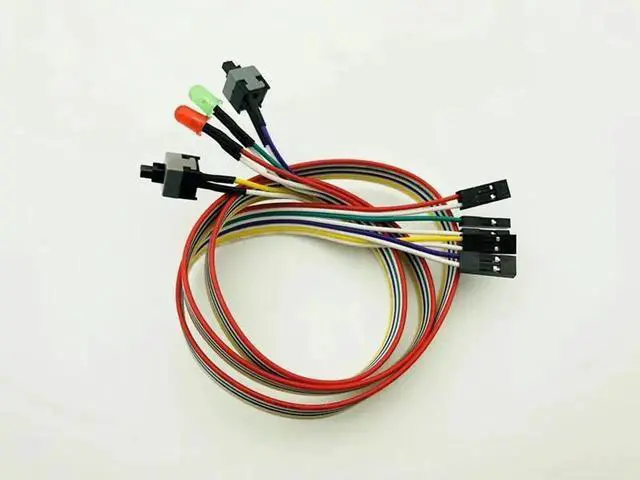 Alt view image 4 of 6 - Sale PC Case Red Green LED Lamp ATX Power Supply Reset HDD Switch Lead Motherboard Power Cable for BTC Miner Antminer Mining