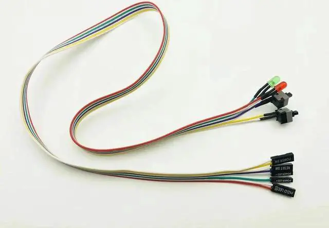 Alt view image 6 of 6 - Sale PC Case Red Green LED Lamp ATX Power Supply Reset HDD Switch Lead Motherboard Power Cable for BTC Miner Antminer Mining