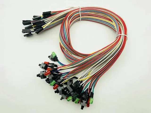 Alt view image 2 of 6 - Sale PC Case Red Green LED Lamp ATX Power Supply Reset HDD Switch Lead Motherboard Power Cable for BTC Miner Antminer Mining