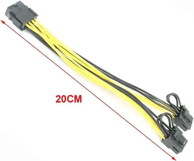 Alt view image 6 of 6 - Power Extension Cable 20cm 8 Pin Female to Dual 8Pin(6+2) Male PCI-E for Graphics Card BTC Miner