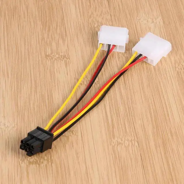 Alt view image 3 of 6 - 5pcs/lot Dual 4 Pin to 6 Pin Molex PCI-E External Graphics Card Power Cable Converter Adapter