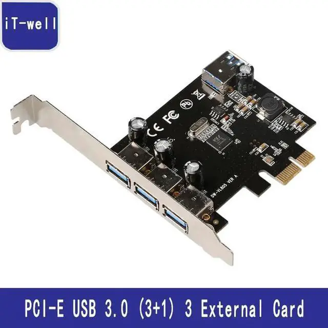 Main image of PCI-E USB 3.0 expansion card 4 Ports PCI Experss Controller Card with power USB 3.0 HUB