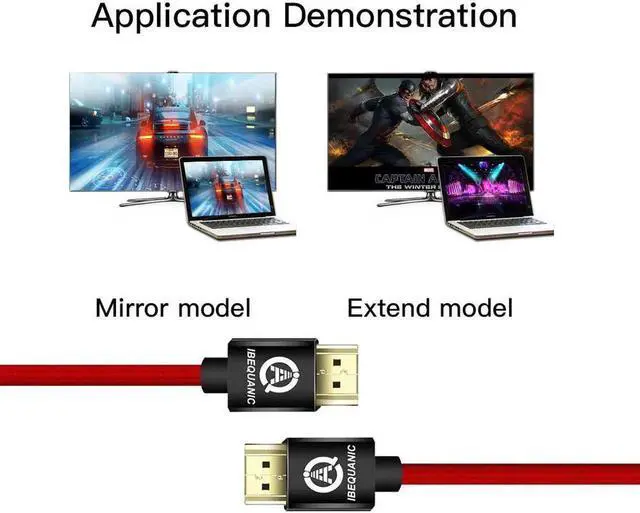 Alt view image 4 of 6 - HDMI Cable Male to Male High Speed HDMI Adapter 3D for Apple TV PS3/4 Projector HDMI Cable 1M 2M 3M
