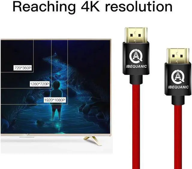 Alt view image 3 of 6 - HDMI Cable Male to Male High Speed HDMI Adapter 3D for Apple TV PS3/4 Projector HDMI Cable 1M 2M 3M