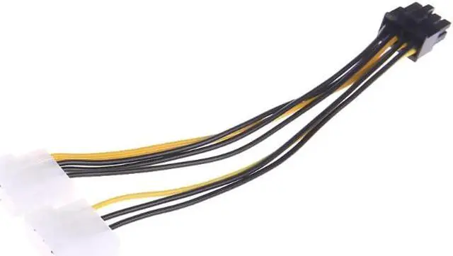 Alt view image 4 of 5 - 2x 4-Pin Molex LP4 To 8-Pin PCI Express Video Card ATX PSU Power Adapter Cable