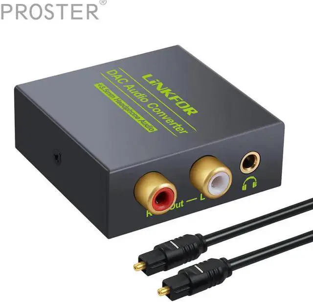 Main image of Proster Optical Fiber Coaxial RCA Toslink Signal to Digital Analog Audio Converter Adapter DACFor Home Theater DVD AMP