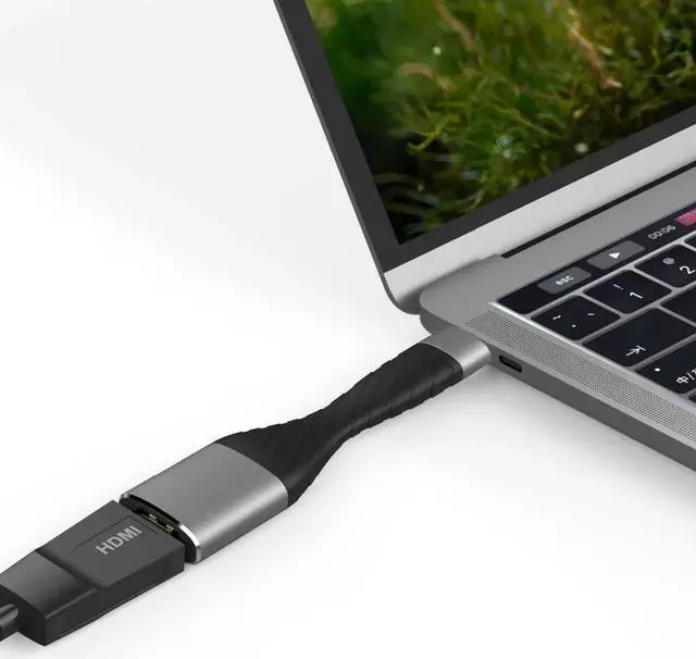 Alt view image 2 of 5 - USB C to HDMI Converter Portable type c Male to HDMI Female Adapter 4K 30HZ Resolution for Macbook Huawei P20 Samsung S8